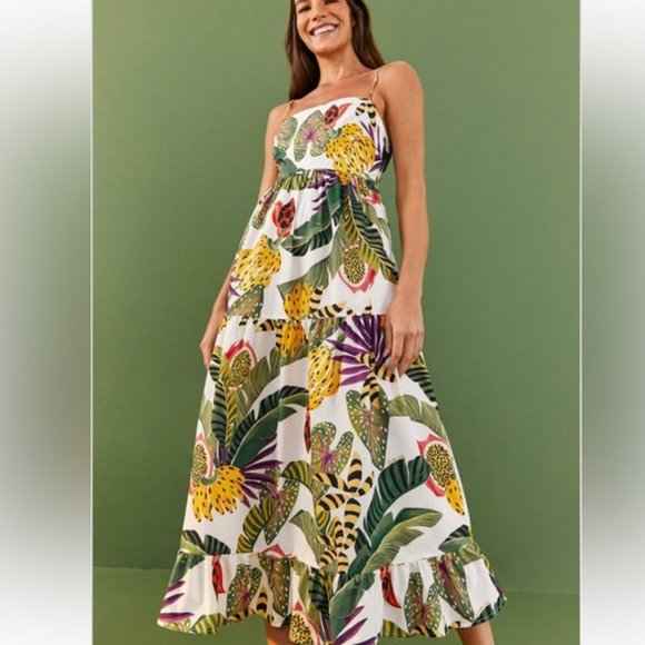 farm rio beach forest maxi dress Delicate Forest Pink Maxi Dress